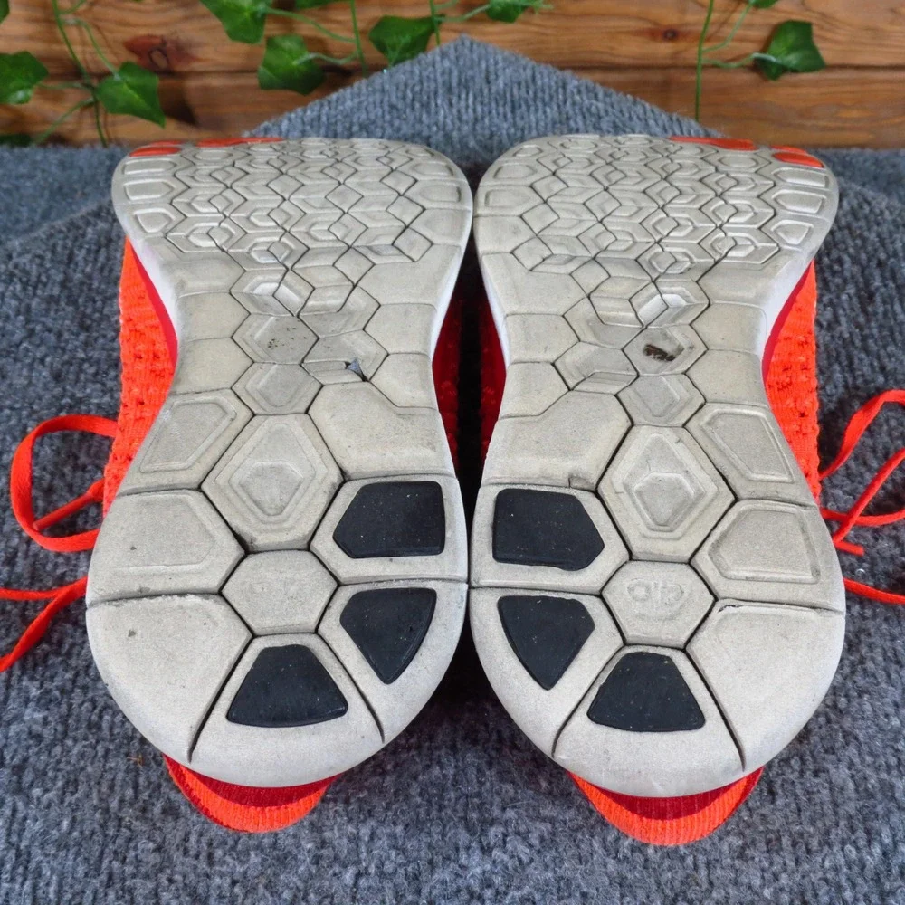 Nike Free Flyknit 4.0 Mens Running Shoes Size 9 Athletic Training Red Orange - Picture 8 of 9